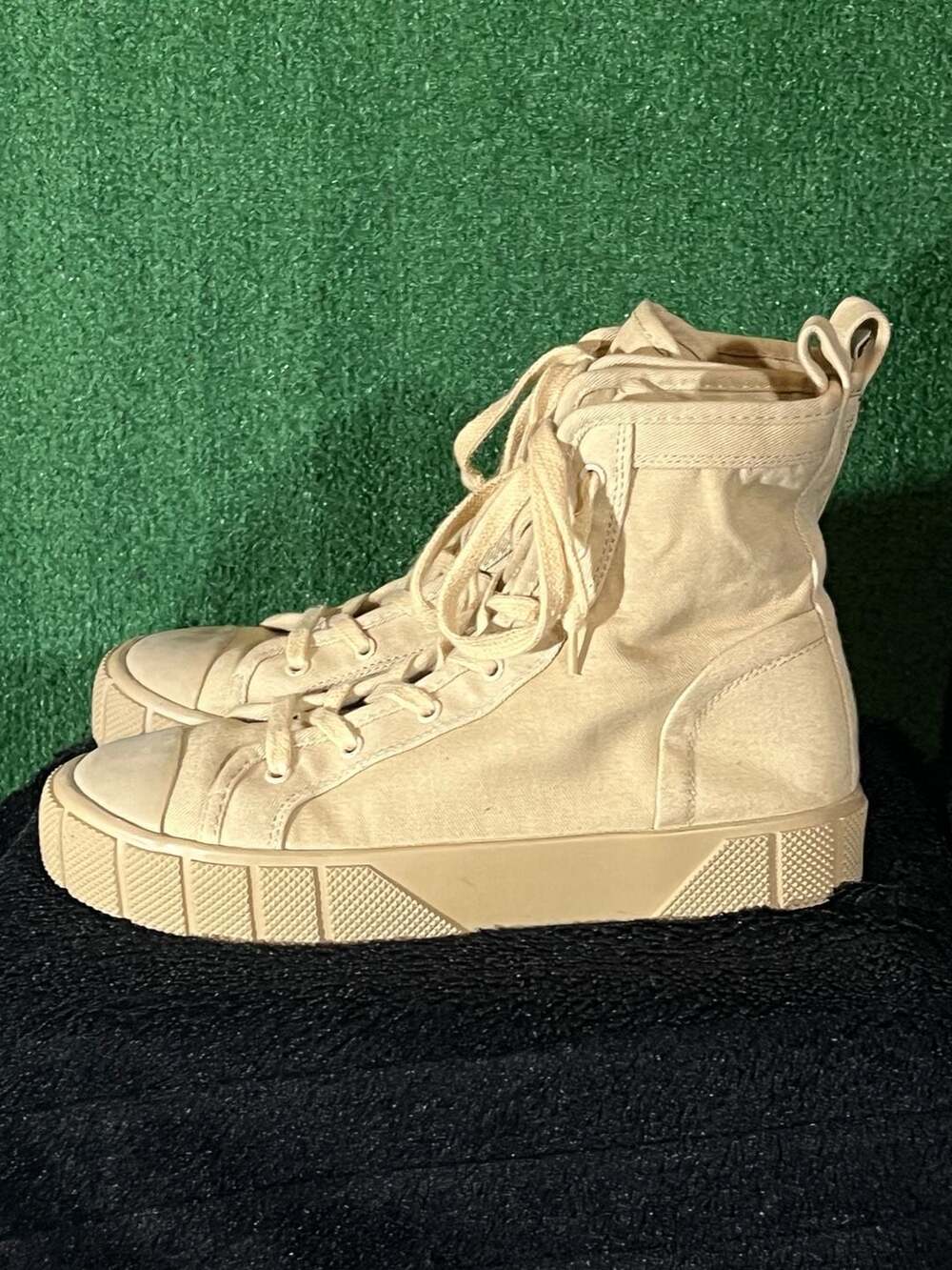 Zara Canvas High Top Platform Sneakers Size 40